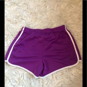 Justice purple running shorts sz 14